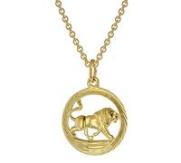 trendor Sternzeichen Löwe Gold 333 Anhänger Ø 16 mm + Halskette Tierkreiszeichen, eleganter Halsschmuck aus Echtgold für Damen, 75940-08