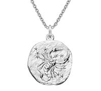 trendor Sternzeichen Skorpion Ø 20 mm und Halskette 925 Silber Tierkreiszeichen Anhänger für Damen oder Herren, zauberhafte Sternzeichenkette 51610-11-50 50 cm