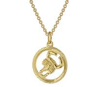 trendor Sternzeichen Skorpion Gold 333 Anhänger Ø 16 mm + Halskette Tierkreiszeichen, eleganter Halsschmuck aus Echtgold für Damen, 75940-11