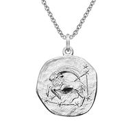 trendor Sternzeichen Steinbock Ø 20 mm und Halskette 925 Silber Tierkreiszeichen Anhänger für Damen oder Herren, zauberhafte Sternzeichenkette 51610-01-60 60 cm