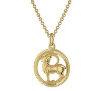 trendor Schmuck 75940-01 Sternzeichen Steinbock Gold 333 Anhänger Ø 16 mm + Halskette