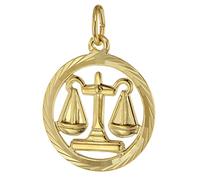 trendor Schmuck 39000-10 Sternzeichen Waage 333 Gold Anhänger Ø 16 mm
