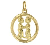 trendor Schmuck 39000-06 Sternzeichen Zwilling 333 Gold Anhänger Ø 16 mm