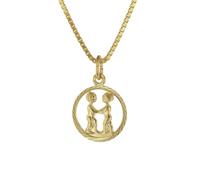 trendor Schmuck 75990-06 Sternzeichen Zwilling 333 Gold + goldplattierte Kinder-Kette