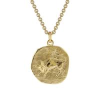 trendor Stier Sternzeichen Ø 20 mm Herren-Halskette Gold auf Silber Tierkreiszeichen, zeitloser Halsschmuck für Herren, tolle Geschenkidee, 39070-05-50 50 cm