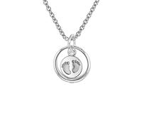trendor Schmuck Taufkette 925 Silber Taufring mit Anhänger Babyfüße 08467
