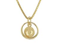 trendor Taufring Babyfüße Gold 585/14 Karat mit vergoldeter Kette 75395-38 38 cm