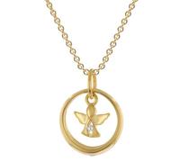trendor 28210 Taufring Mit Engel Gold 333 / 8K An Vergoldeter Silberkette 38 cm