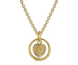 trendor Taufring mit Engelherz Gold 333 an goldplattierter Silberkette 39455-45 45 cm