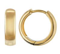 trendor Unisex-Ohrringe Creolen 925 Silber Vergoldet Poliert ⌀ 14 mm Ohrschmuck für Frauen, Männer und Kinder, Sterlingsilber, Scharniercreolen, Geschenk 21741
