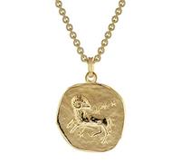 trendor Widder Sternzeichen Ø 20 mm Herren-Halskette Gold auf Silber Tierkreiszeichen, zeitloser Halsschmuck für Herren, tolle Geschenkidee, 39070-04-60 60 cm