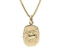 trendor Widder Sternzeichen Gold 333 / 8K mit vergoldeter Silberkette Tierkreiszeichen Anhänger für Damen oder Herren, zeitloser Halsschmuck 15382-04-45 45 cm