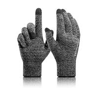 TRENDOUX Winterhandschuhe Damen, Touchscreen Handschuhe - Rutschfester Griff - Warm Gefüttert - Dünne Thermo Handschuhe Fäustlinge für Handy Autofahren, Handschuhe Herren Winter - Schwarz Grau XL