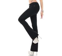 Trendstylez Damen Slim Fit Stretch Boocut Schlag Jeans Push Up Shape Effekt schwarz j1310 Größe 36