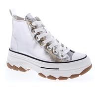 TRENDSUP 5,1 cm hohe Plateau-Schnürschuhe aus Segeltuch - modische, bequeme, langlebige und vielseitige Schuhe für den täglichen Gebrauch, silber, 35.5 EU