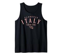 Trendy Apparel Florence Italy Bella Vita Line Art Rose Tank Top