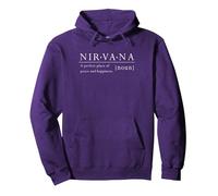 Trendy Nirvana Definition A Place Of Happiness Pullover Hoodie, Unisex für Erwachsene, Violett, XL