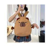 Trendy Vielseitiger Capybara Rucksack Unisex Cartoon Tasche Braun Element Rucksack