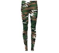 TrendyFashion Damen-Leggings in Übergröße, elastisch, Viskose, Größen 36-52, lange Leggings, camouflage grün, 46-48