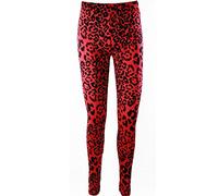 TrendyFashion Damen-Leggings in Übergröße, elastisch, Viskose, Größen 36-52, lange Leggings, rotes leopardenmuster, 38-40