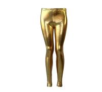 TrendyFashion Damen-Leggings, metallisch, sexy Folie, glänzend, Disco, Wet-Look, Workout, Yoga, Leggings, gold, 38-40