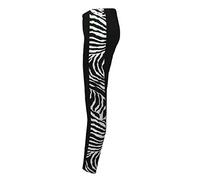 TrendyFashion Damen-Leggings mit Leopardenmuster und Seitenteil, volle Länge, dehnbare Leggings, Zebramuster, 42-44