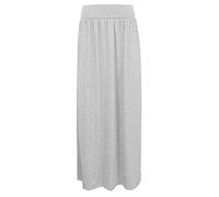 TrendyFashion Damen-Maxirock mit Plissee-Motiv, zum Überklappen, hellgrau, 46-48