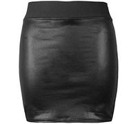 TrendyFashion Damen-Minirock aus PVC, Wet-Look, kurz, elastischer Taillenbund, Partykleidung, Minirock mit Gummizug in der Taille, 50-52