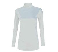 TrendyFashion Damen Rollkragenpullover, Stretch, Lange Ärmel, einfarbiges Oberteil Gr. 34-36, weiß