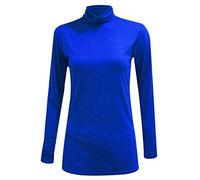 TrendyFashion Damen Rollkragenpullover, Stretch, Lange Ärmel, einfarbiges Oberteil Gr. 46-48, königsblau