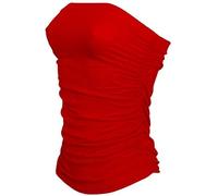TrendyFashion Damen Sommer Ärmellos Bandeau Top Schlauchweste Top, rot, 38-40