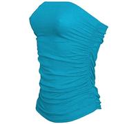 TrendyFashion Damen Sommer Ärmellos Bandeau Top Schlauchweste Top, türkis, 42-44