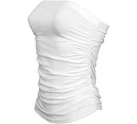 TrendyFashion Damen Sommer Ärmellos Bandeau Top Schlauchweste Top, weiß, 34-36