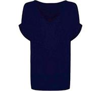 TrendyFashion Damen-T-Shirt mit kurzen Ärmeln, Übergröße, einfarbig, V-Ausschnitt, Größe 36-52, navy, 38-40