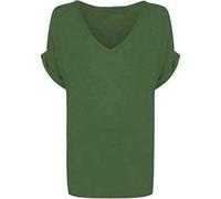 TrendyFashion Damen-T-Shirt, Übergröße, kurze Ärmel, V-Ausschnitt, Größe 34-54 Gr. 50-52, khaki