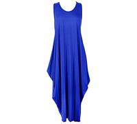 TrendyFashion Damen-Tunika-Top im italienischen Tulpenlook, Fallschirmkleid, dehnbar, ärmellos, lang, königsblau, 38-40