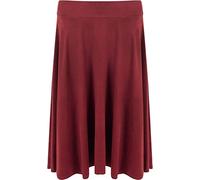 TrendyFashion Damenrock, lang, Wildlederoptik, knielang, Stretch, ausgestellt, Größe 40-54, wein, 40