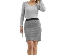 TrendyFashion Kurzer Minirock für Damen, mit Hundezahnmuster, Karomuster, Mono Check Dog Tooth, 50-52