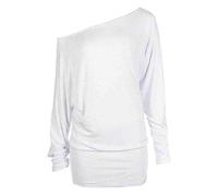 TrendyFashion Langärmeliges Damen-Oberteil mit Fledermausärmeln Gr. 46-48, weiß