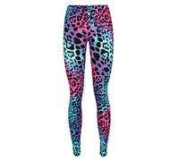 TrendyFashion Leggings in Übergröße, einfarbig, dehnbar, Viskose, UK-Größen 36-54, lange Damen-Leggings, Multi Leopard, 24-26