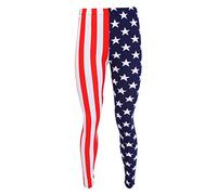TrendyFashion Leggings in Übergröße, einfarbig, dehnbar, Viskose, UK-Größen 36-54, lange Damen-Leggings, usa-flagge, 42-44