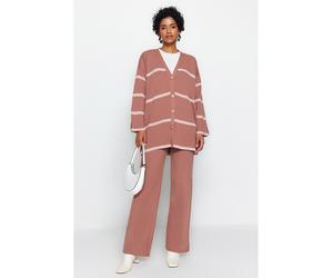 trendyol 2tlg. Outfit in Altrosa - Größe S | Damen Pullover Cardigans