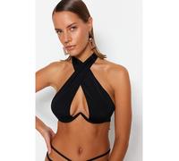 Trendyol Collection Schwarzes Balconette-bikinioberteil Mit Umgekehrtem V-bügel für Damen - 42
