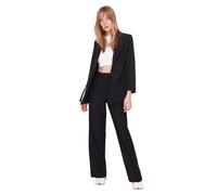 TRENDYOL Black Wide Leg High Waist Woven Trousers TWOAW22PL0066, Black, 36