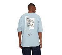 Trendyol Blaues männliches Übergröße Rundkragen gedruckt Kurzarm Tshirt, klein