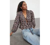 trendyol Bluse in Hellbraun/Schwarz - Größe 38 | Damen Blusen