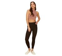 Trendyol, braune hohe Taillengewinnung gestrickte Strumpfhosen, braun, mittel