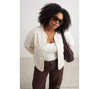 Trendyol Curve Damen Ecru Herz Lang Regular Fit Große Größen Blazer