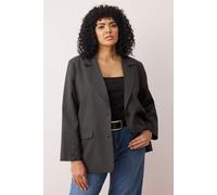 Trendyol Curve Damen Grau Einfarbig Lang Oversize Große Größen Blazer