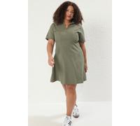 Trendyol Curve Damen Khaki Einfarbig Kurz / Mini Kurz Casual Hemdblusenkleid Große Größen Kleid